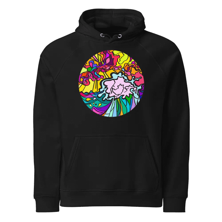 Vibrant Stained Glass Unisex Hoodie - Wave at Sunset product image (1)