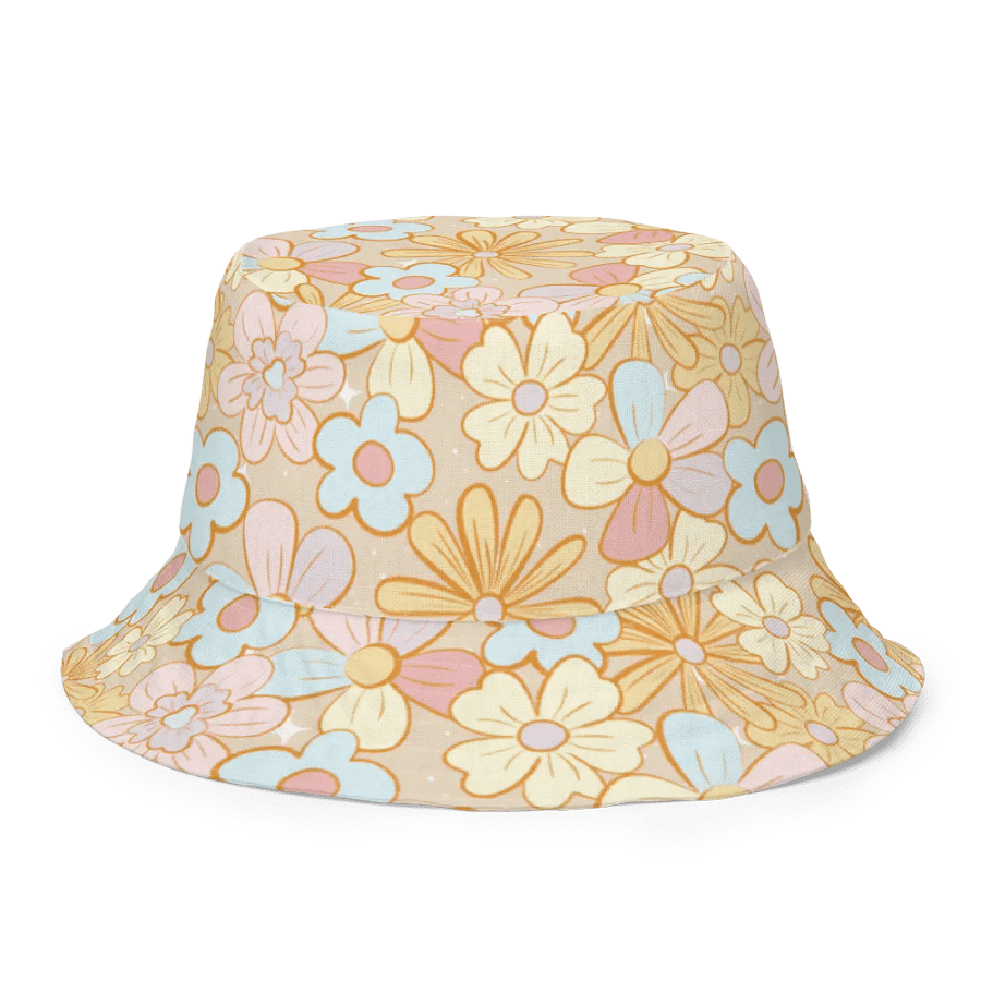 Retro Flowers Cream Reversible Bucket Hat product image (5)