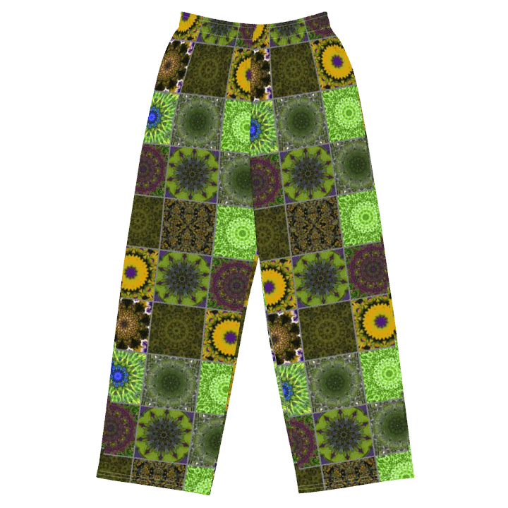 Green Crazy Quilt Wideleg Pants product image (2)