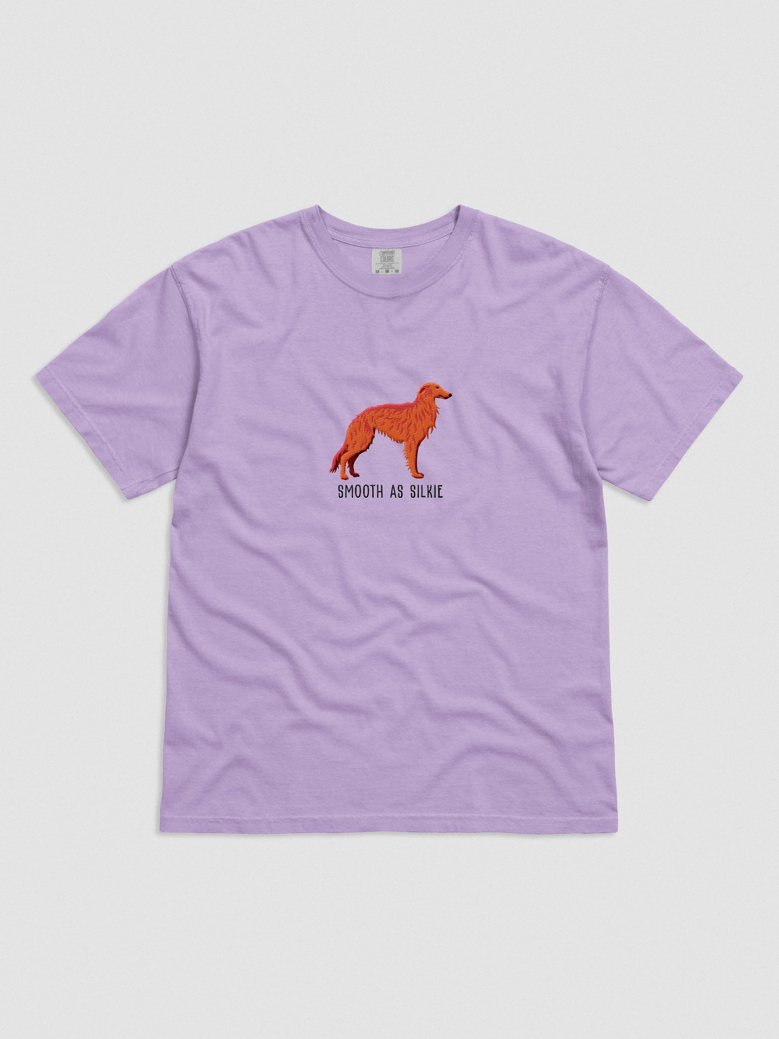 Smooth as Silkie T-Shirt(Embroidered) of a Silken Windhound(Red) product image (4)
