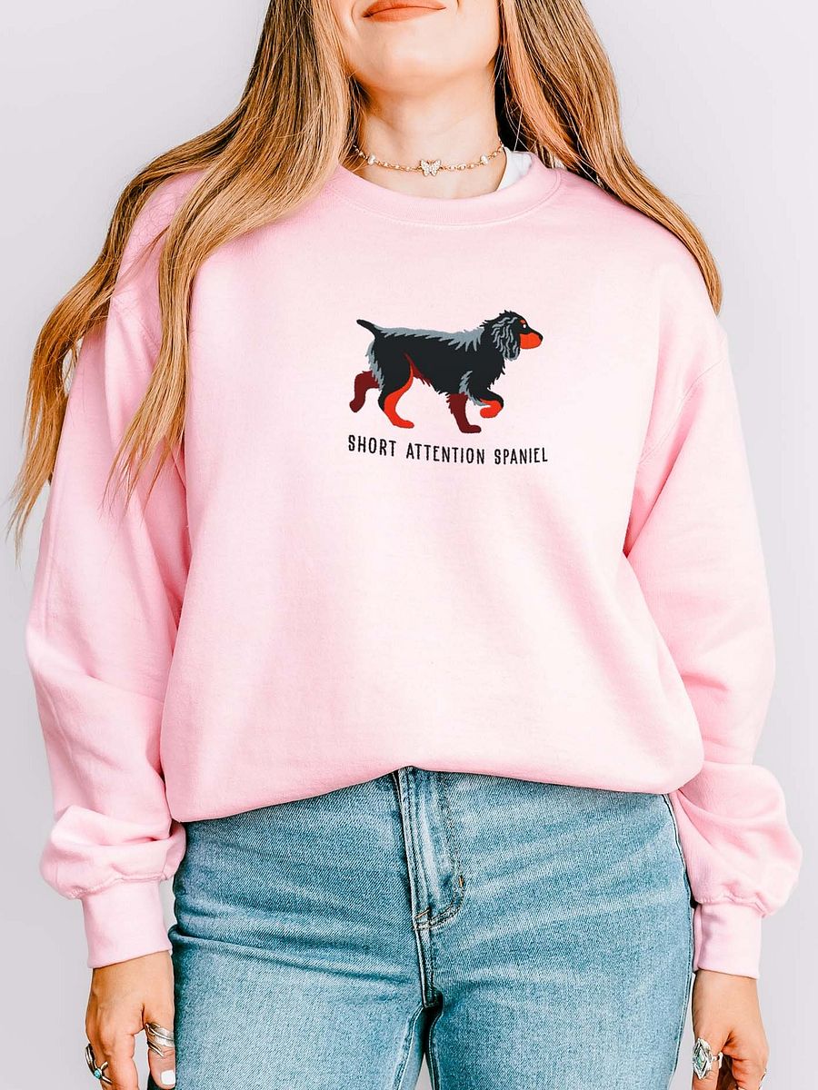 Short Attention Spaniel Sweatshirt (Embroidered) of a Working Cocker Spaniel(Black & Tan) product image (2)