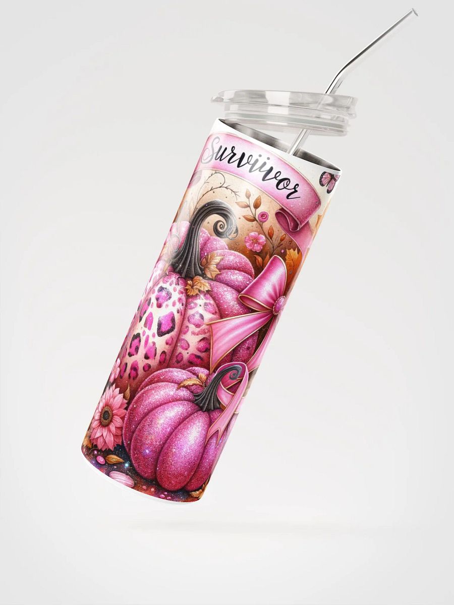 20 oz Pink Pumpkin Ribbon Awareness Tumbler product image (3)