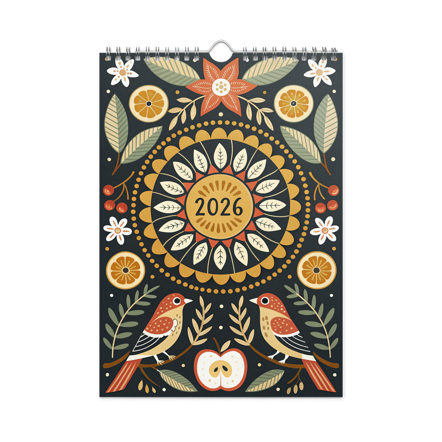 FOLK ART WALL CALENDAR 2026 product image (3)