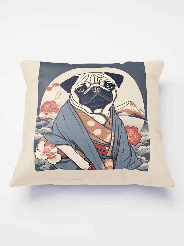 Pug Ukiyo-e style Pillow product image (2)