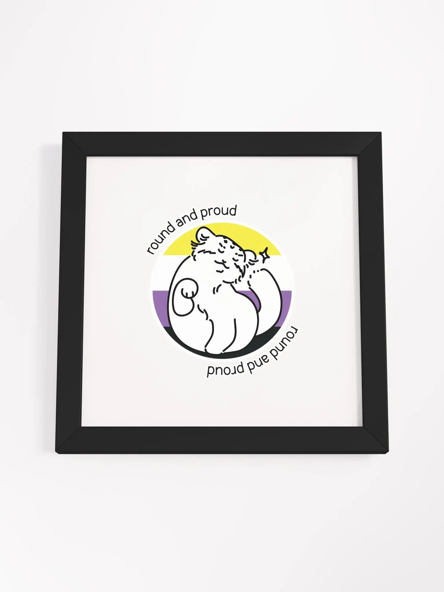Round and Proud Manul Nonbinary Version - Framed Print product image (11)