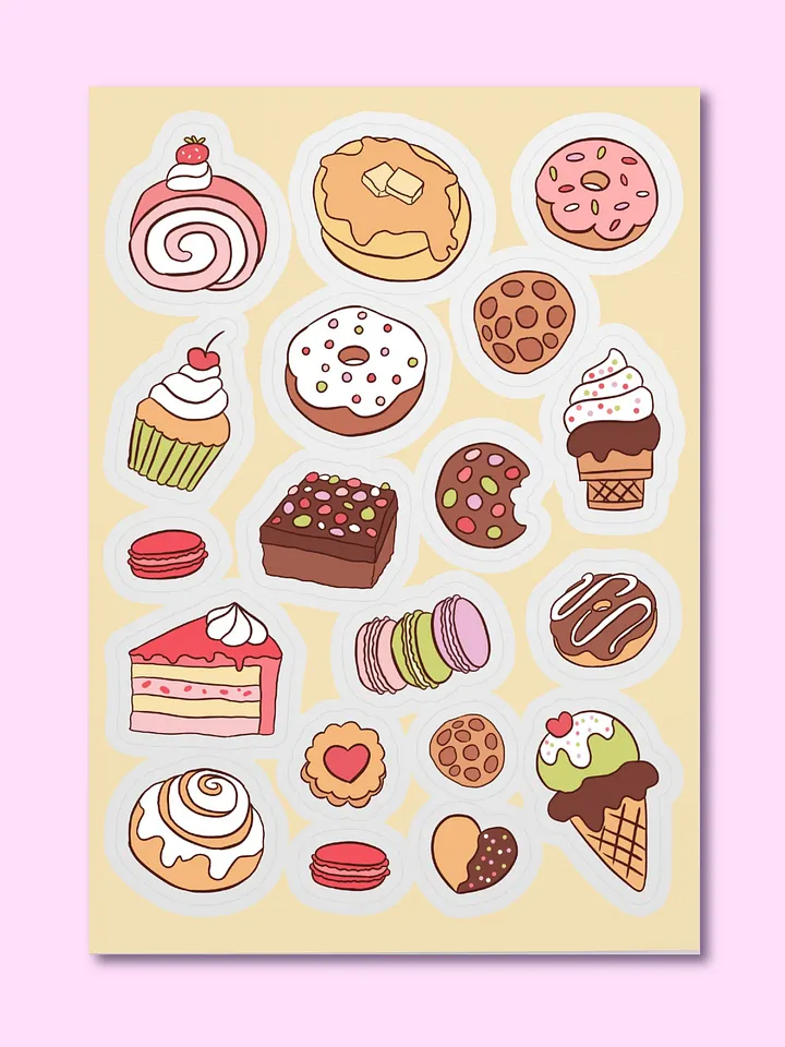 Sweet Treats Illustrated Sticker Sheet product image (1)
