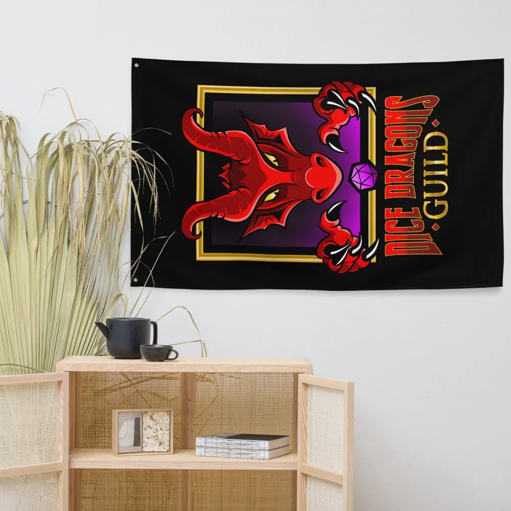 Dice Dragons Guild Vertical Flag (Black) product image (7)