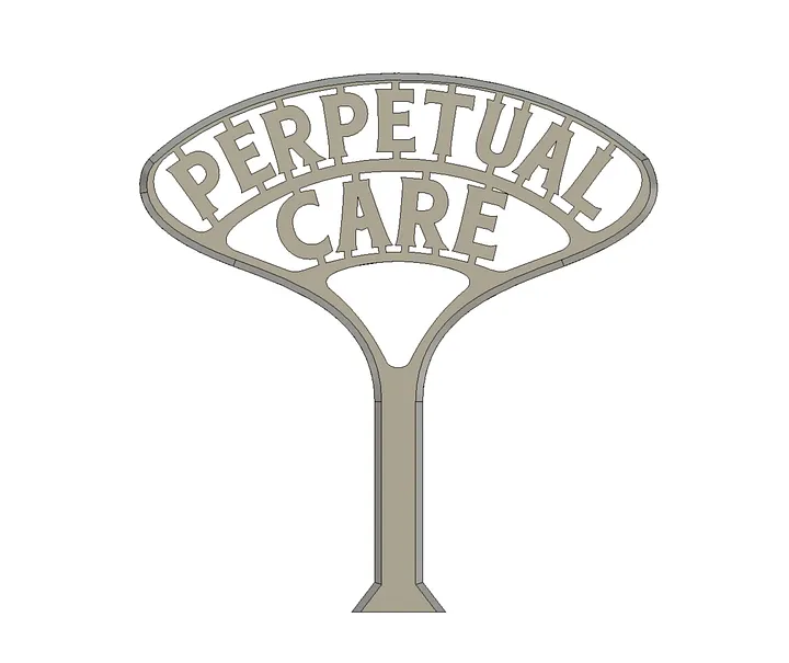 Halloween Cemetery Perpetual Care Grave Marker 3D Model product image (1)