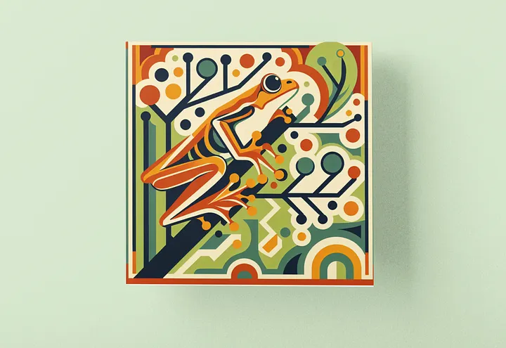 Art Deco Tree Frog Poster in Five Sizes product image (1)