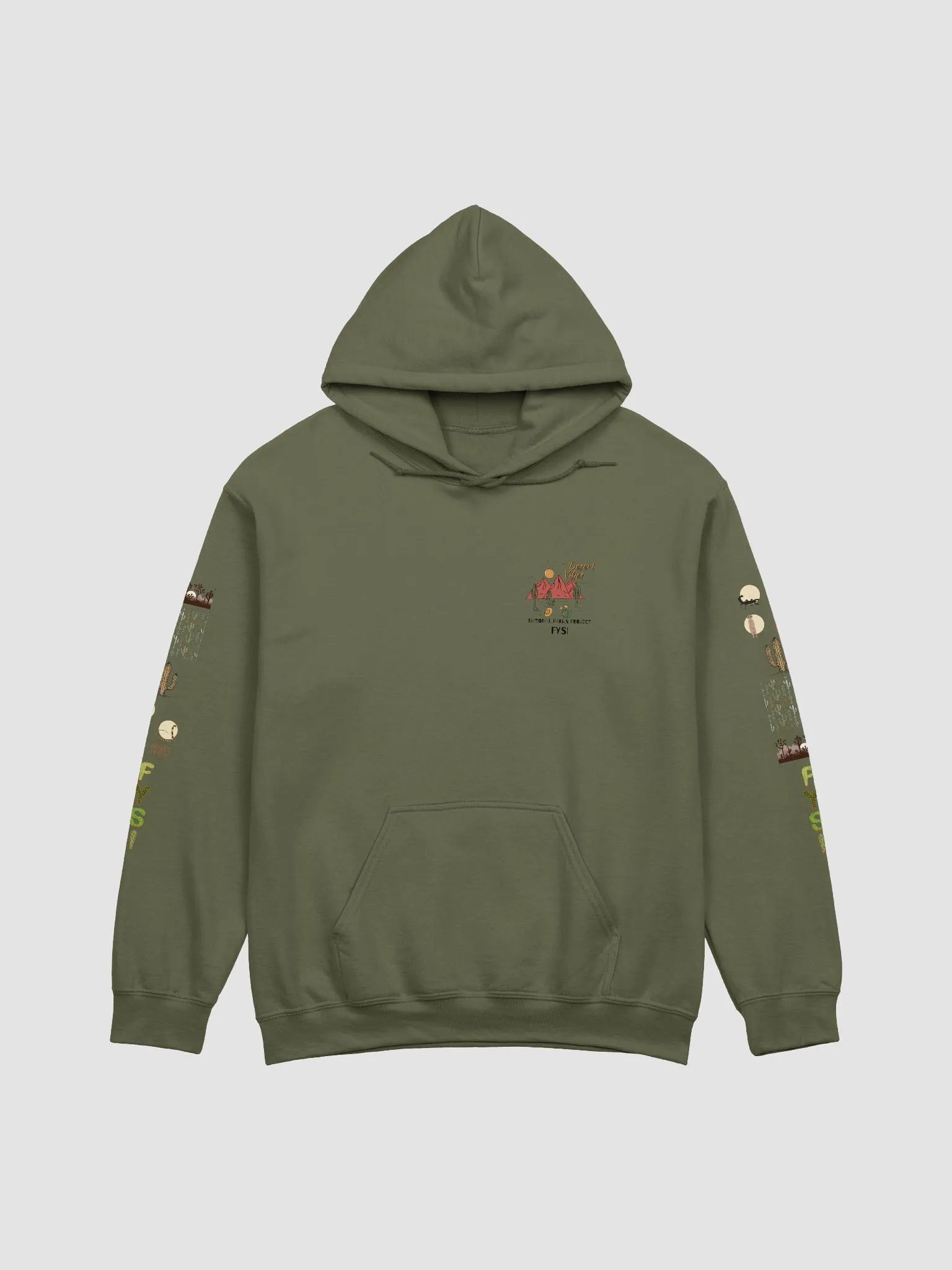 Desert Vibes Parks Project organic cotton hoodie product image (1)