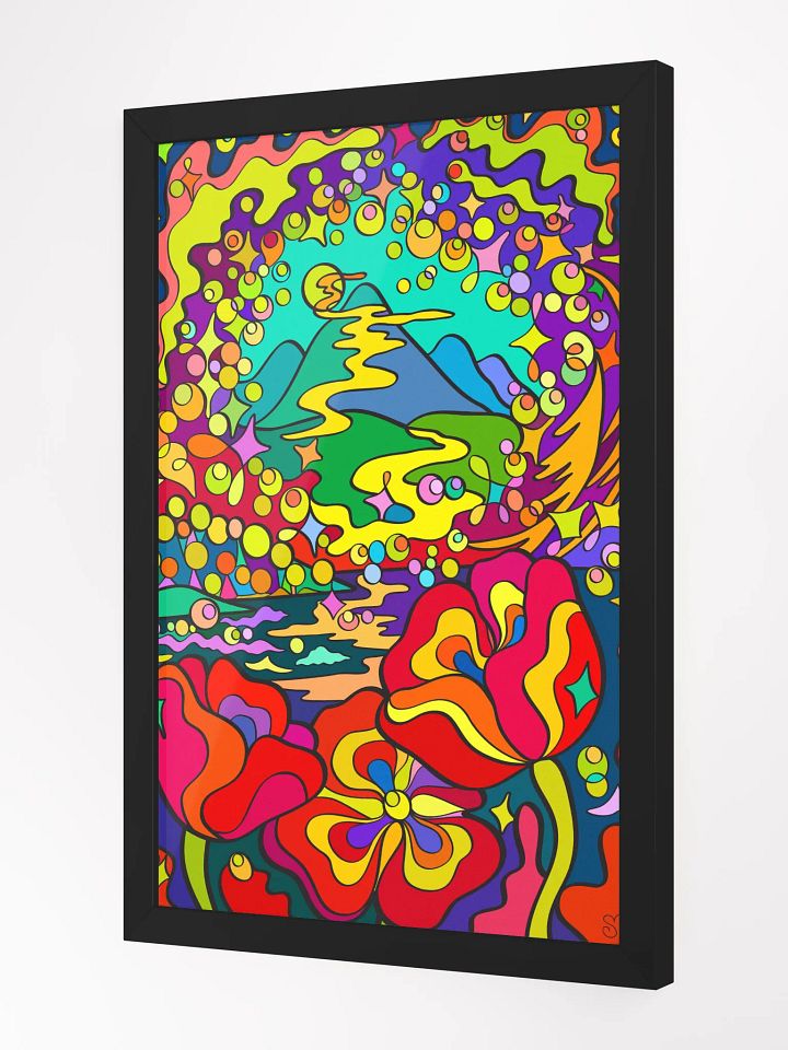Psychedelic Mountain Sunset Framed Poster - Night Poppies product image (8)