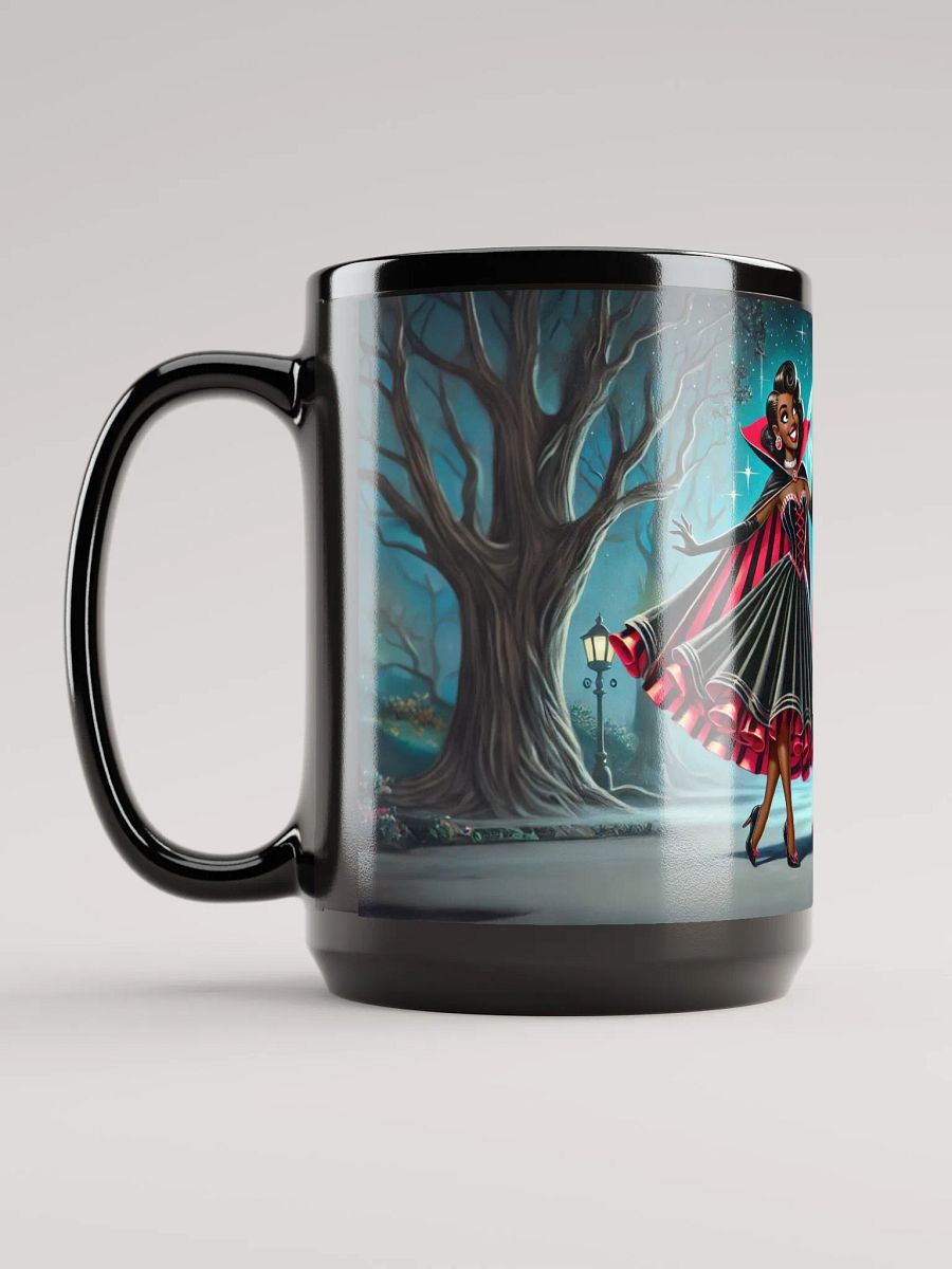 Vampire and Apple Coffee Cup- 15 oz Glossy Black Mug product image (6)