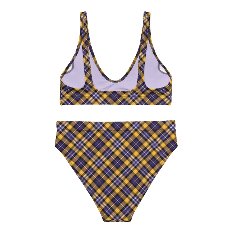 Purple and Yellow Gold Sporty Plaid Bikini product image (4)