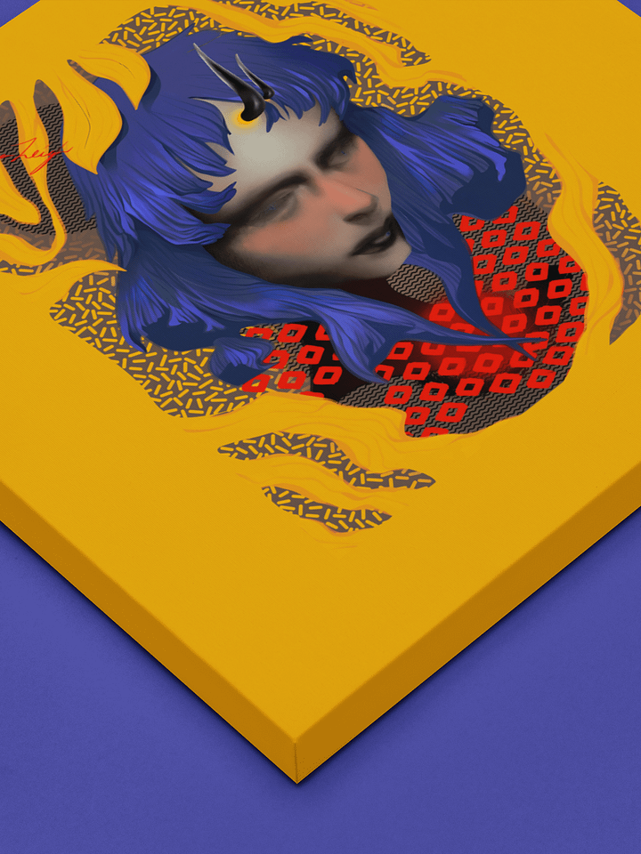 Something Strange, Charming and Blue Square Canvas Print product image (1)