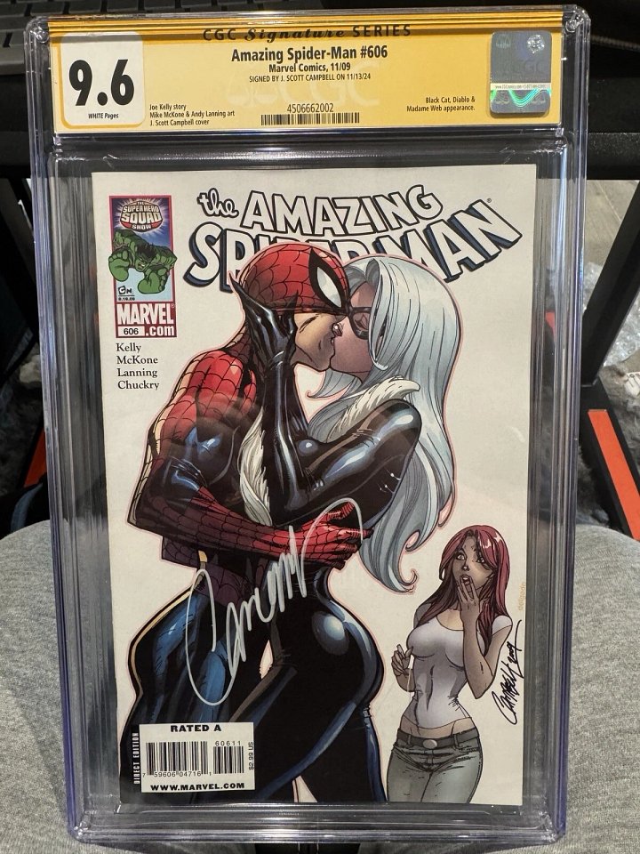 Amazing Spider-Man #606 (2009) – CGC 9.6 SS | J. Scott Campbell Signed | Iconic Black Cat Cover product image (1)