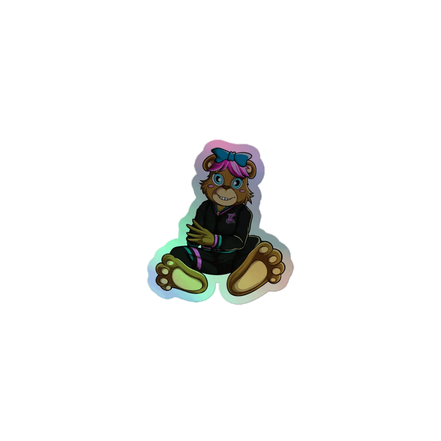Sitting Girl Bear Holo Sticker product image (1)