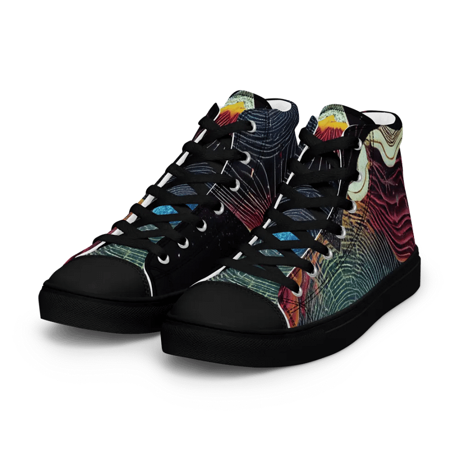 Cosmic Wave Men's premium canvas High Tops product image (6)