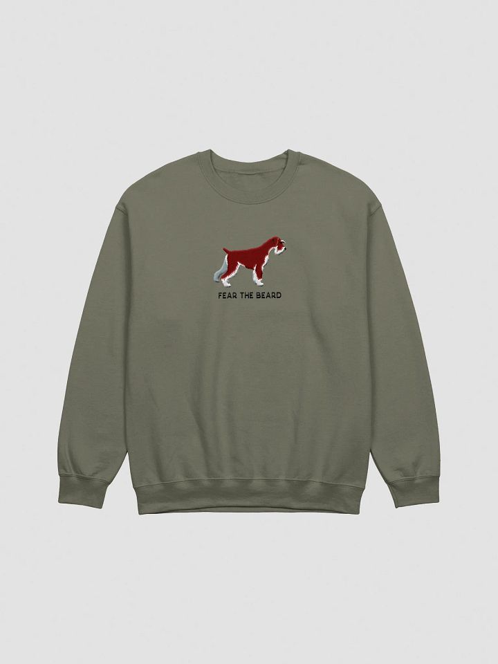 Fear the Beard Sweatshirt (Embroidered) of a Standard Schnauzer(Brown) product image (1)