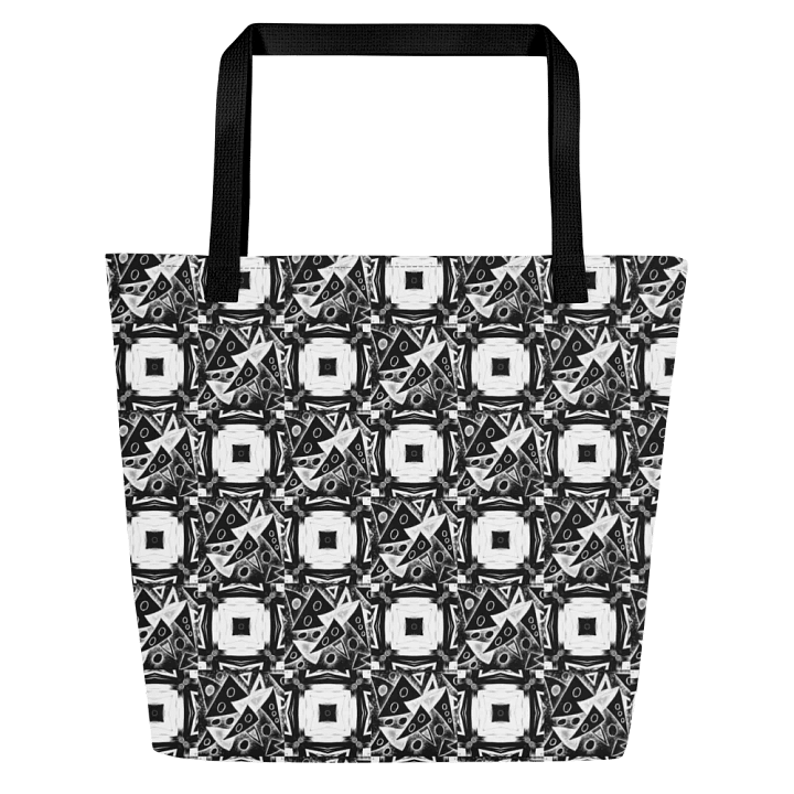 Abstract Monochrome Pattern Shapes and Squares Tote Bag product image (1)
