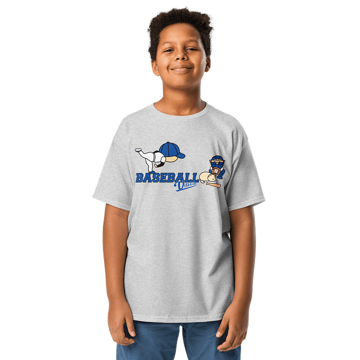 Baseball Cat (Baseball Vibes) - Unisex Youth Heavyweight T-shirt product image (1)