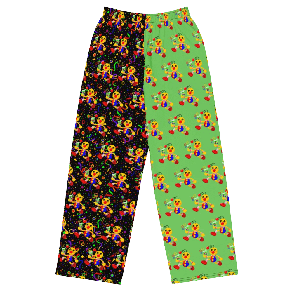 Split Green and Arcade Boyoyoing Unisex Wide-Leg Pants product image (1)