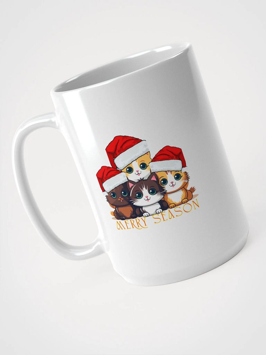Merry Season Cats White Glossy Mug product image (3)