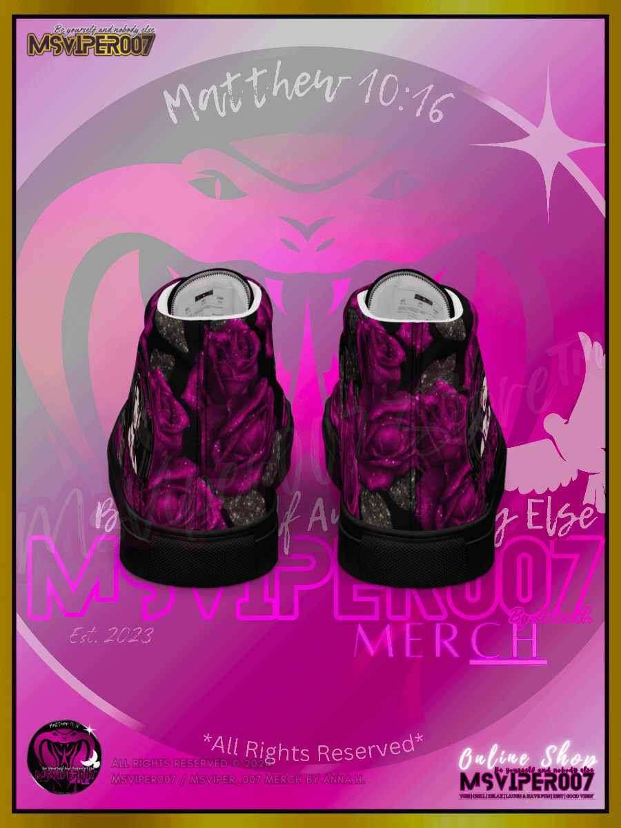 Shoes (High-Tops) - MsViper007's "Lady Gamers Are Awesome™ | [V3] (blk/velvet violent rose)" Womens Comfort High-Top Shoes by Anna H. product image (8)