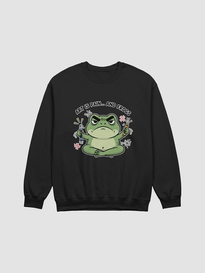 Grumpy Frog with Crayons Crewneck Sweatshirt product image (1)