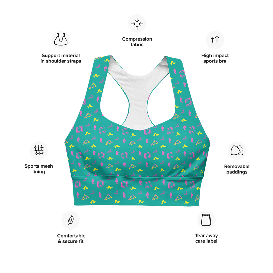 Oh Worm teal pattern sports bra product image (6)