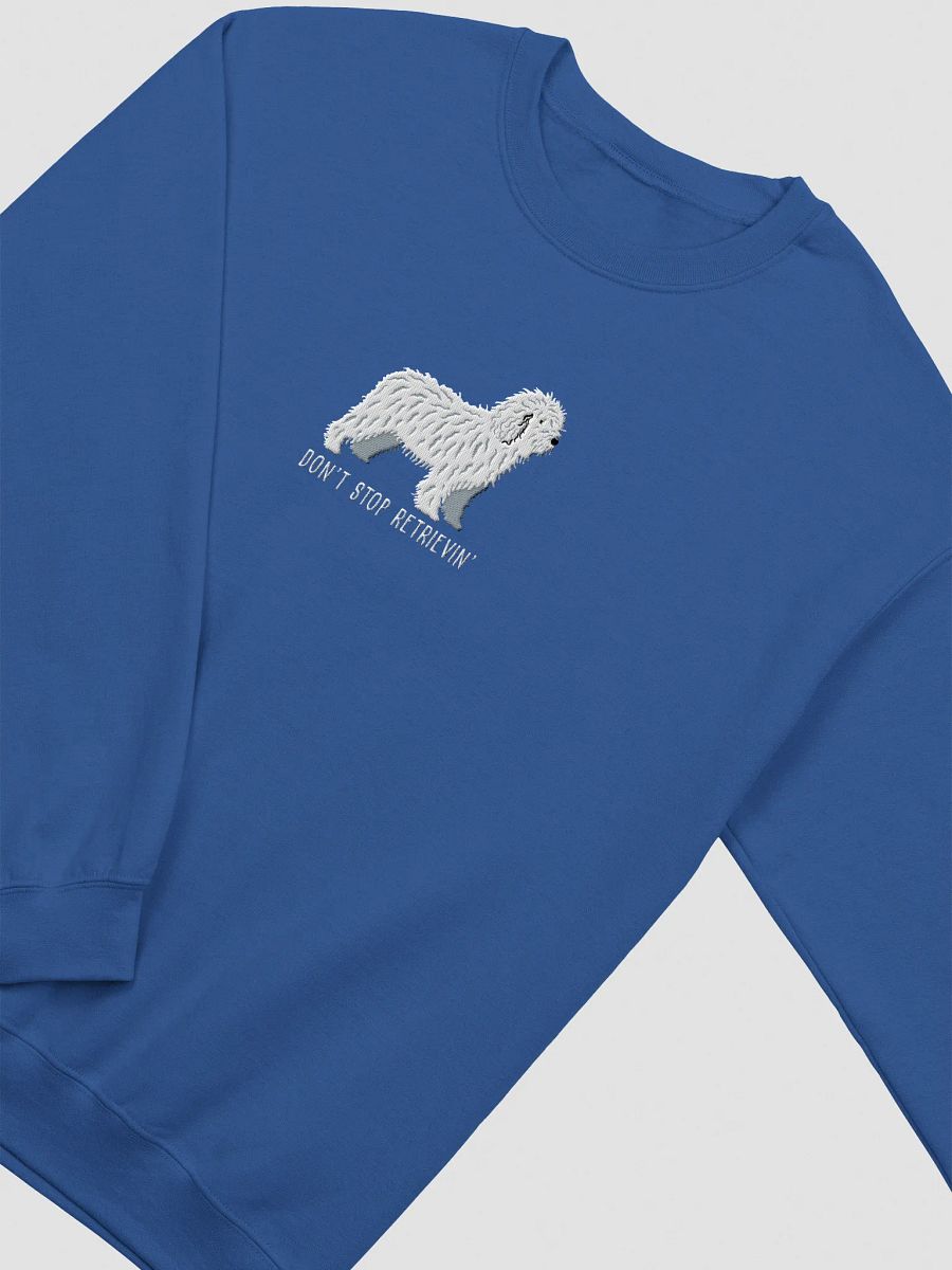 Don't Stop Retrievin' Sweatshirt (Embroidered) of a Spanish Water Dog(White) product image (15)