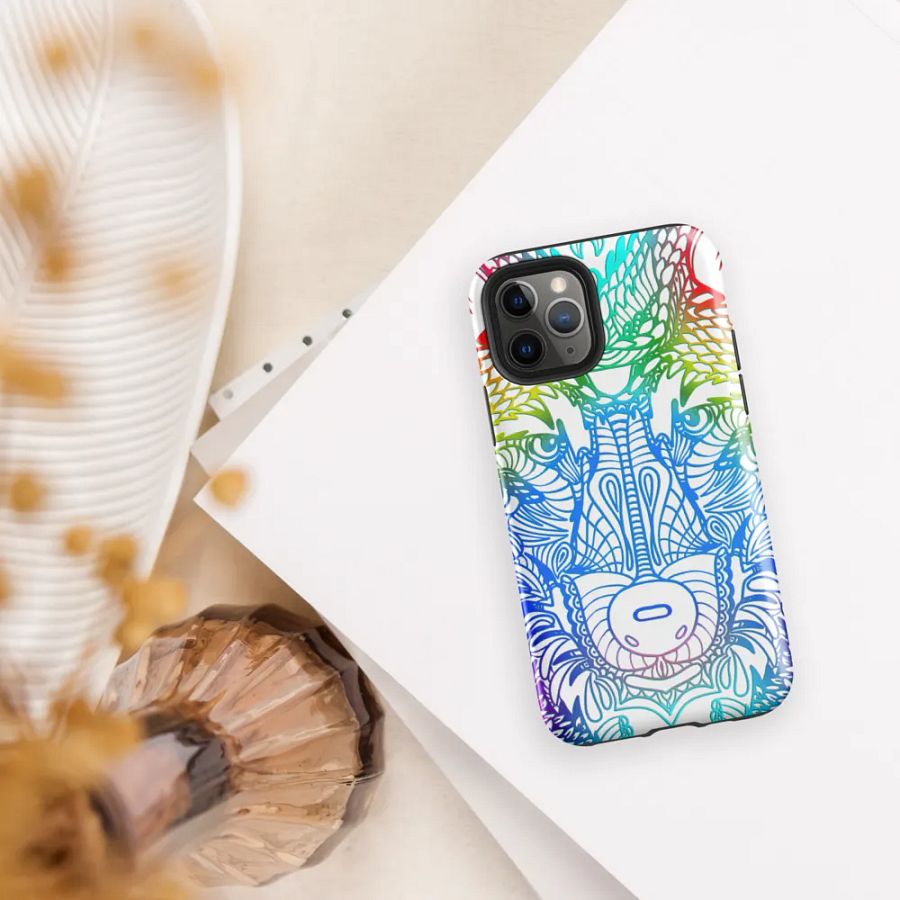 Wolf Head Blue Mandala Phone Case product image (6)