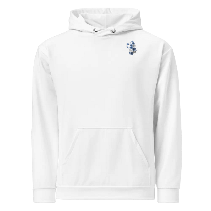 White Hoodie With Blue Flowers product image (1)