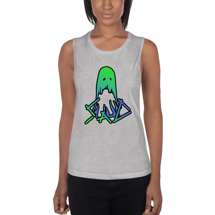 SaD Women's Style Tank Top Big Logo - Green and Blue product image (1)