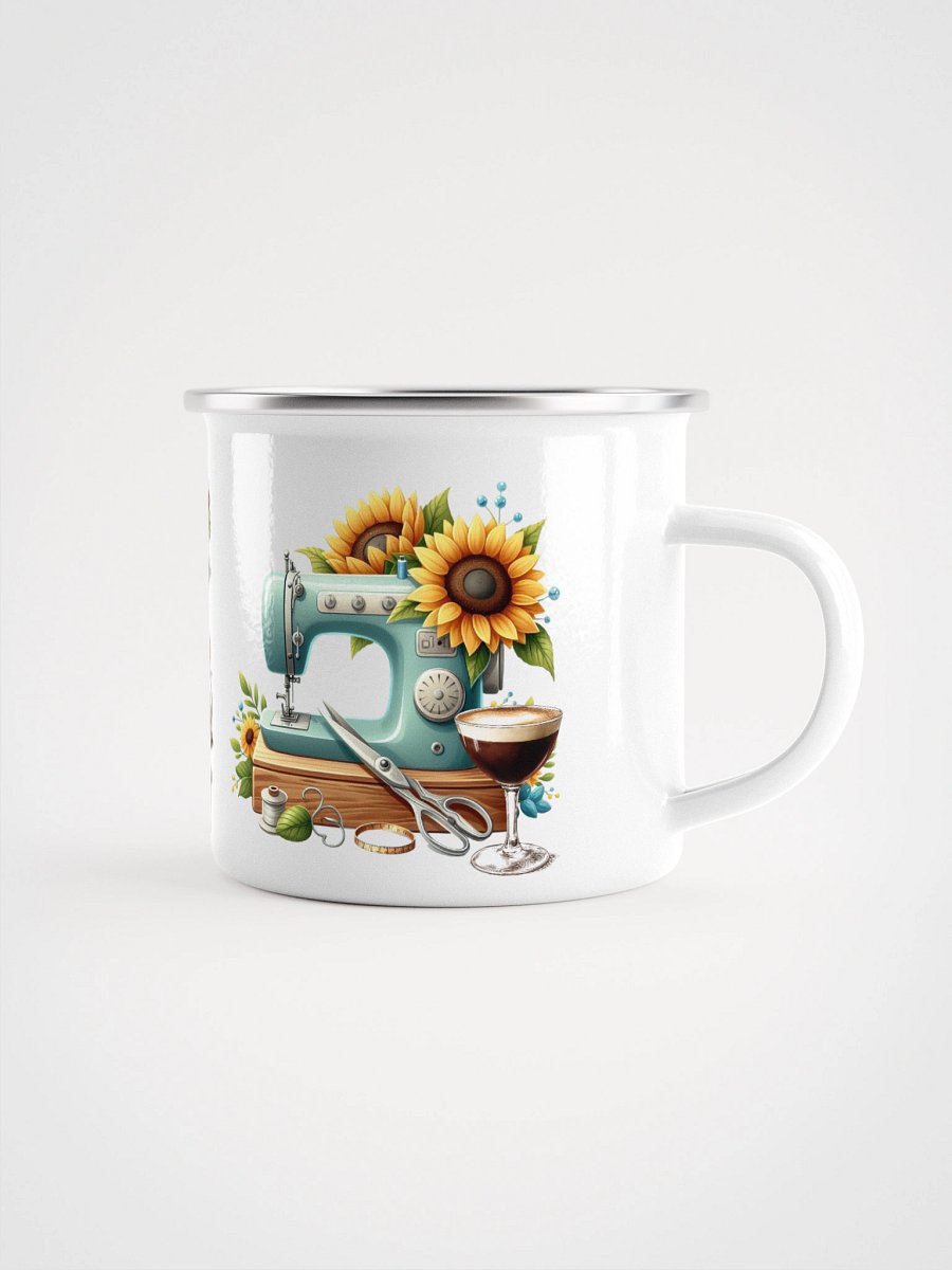 Sips Snips Stitches Enamel Mug product image (1)