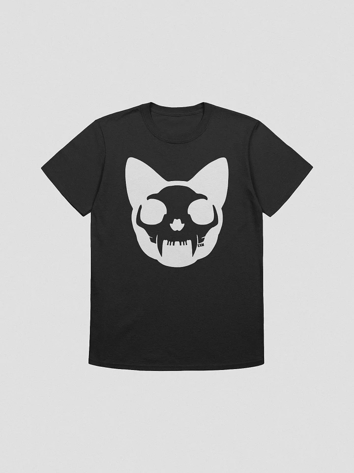 Cat Skull (White on Black - Gildan) product image (1)