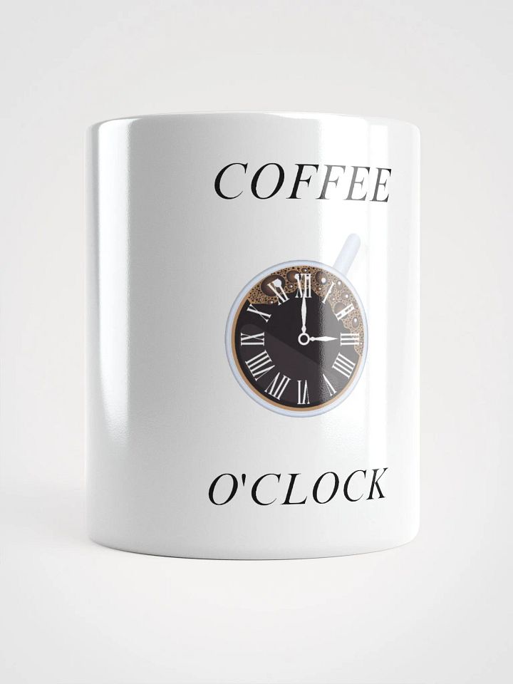 COFFEE O'CLOCK- Glossy Coffee Mug (WHITE) product image (1)