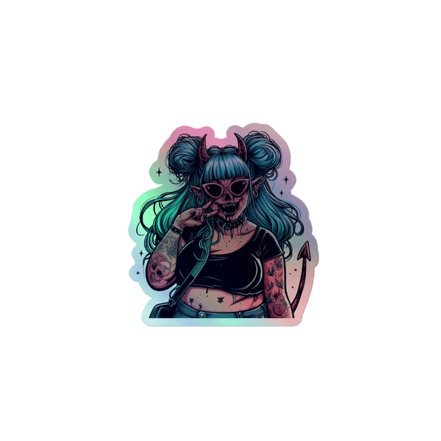 Spooky vibes holographic sticker product image (1)