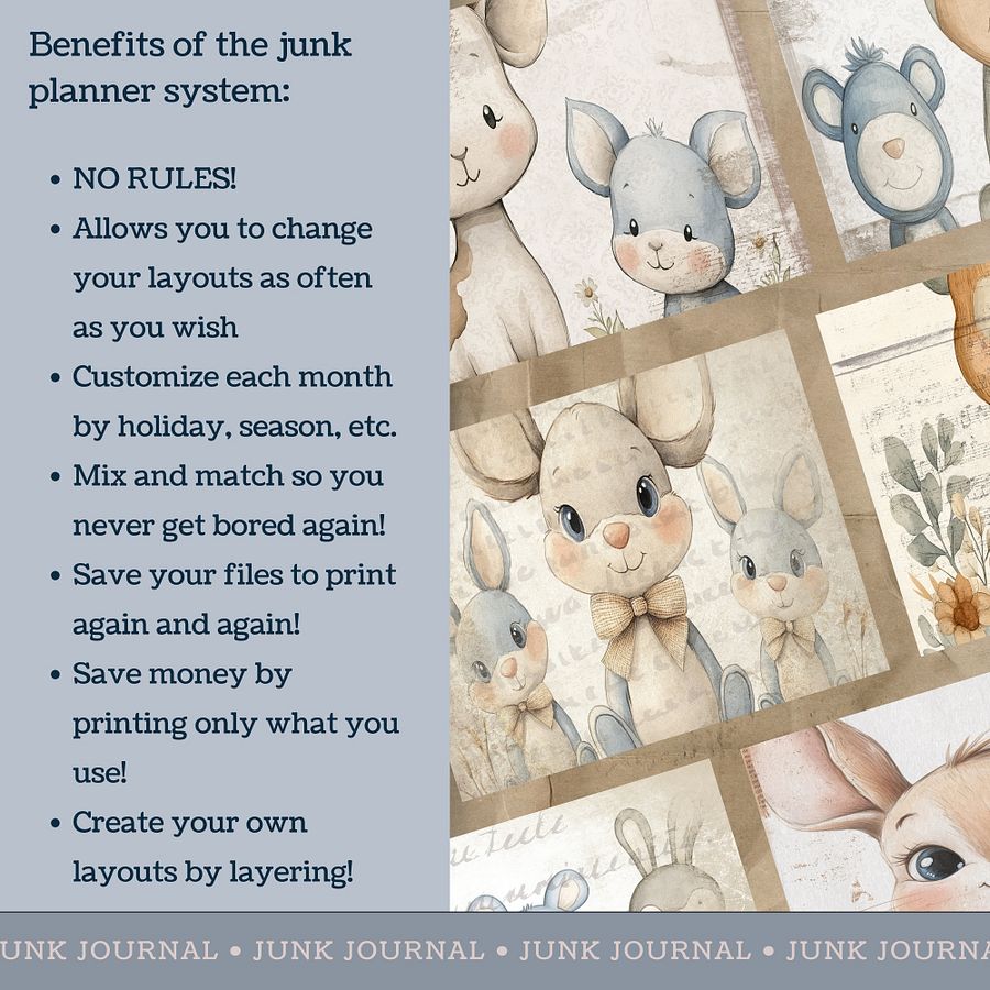 Nursery Animals - Digital Papers V8- Commercial Use product image (4)