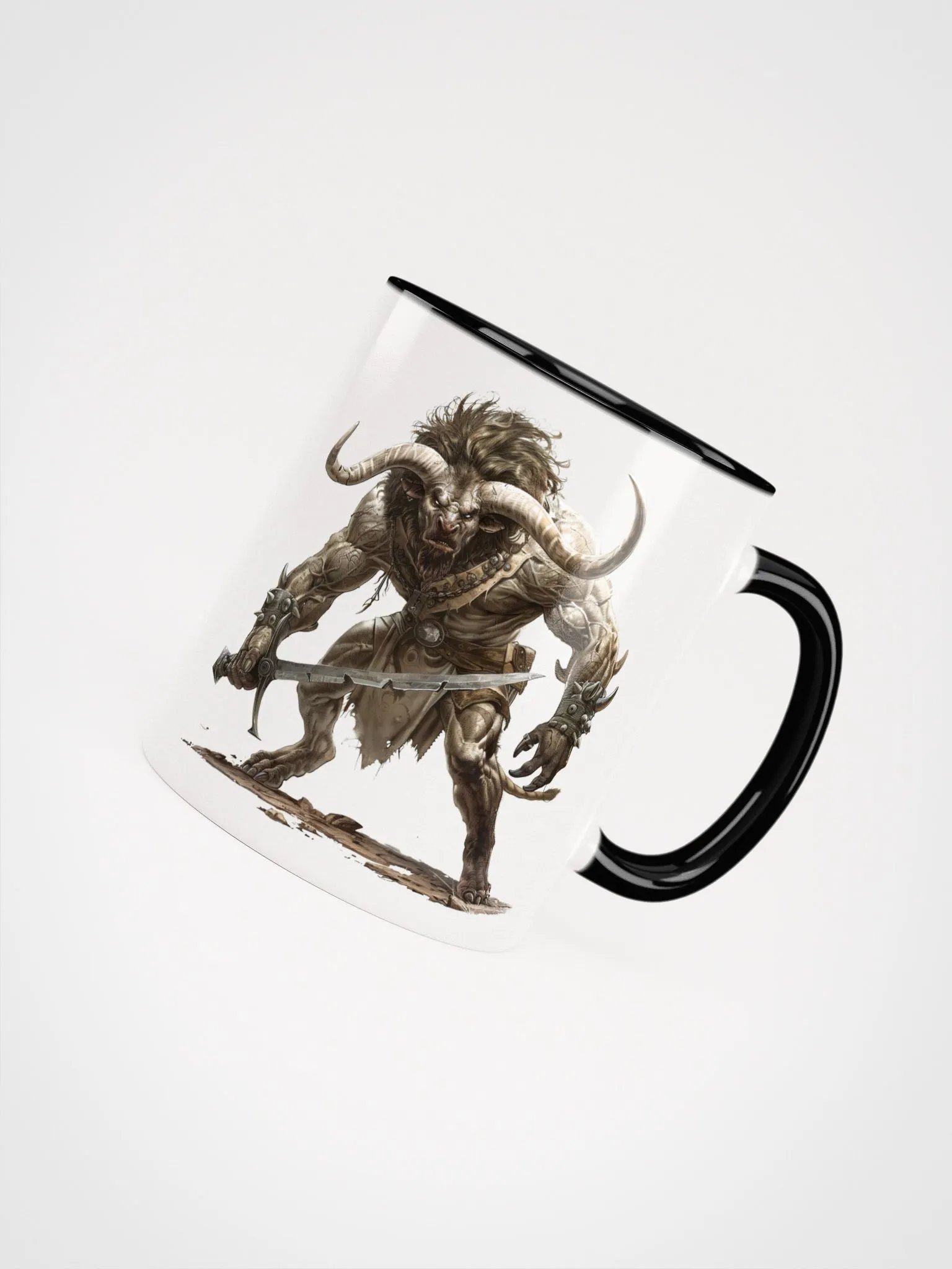 The Minotaur - The Legendary Greek Mythical Creature Ceramic Mug with Black Color Inside product image (4)