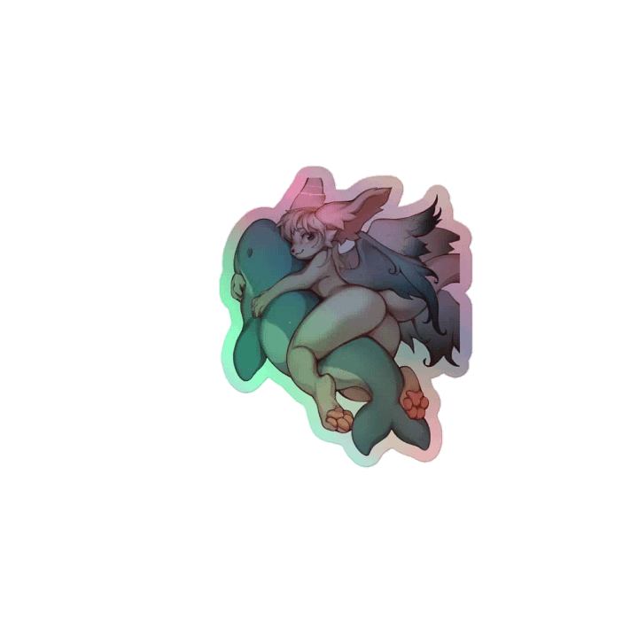 Blue Shark Angel Holographic Sticker product image (1)