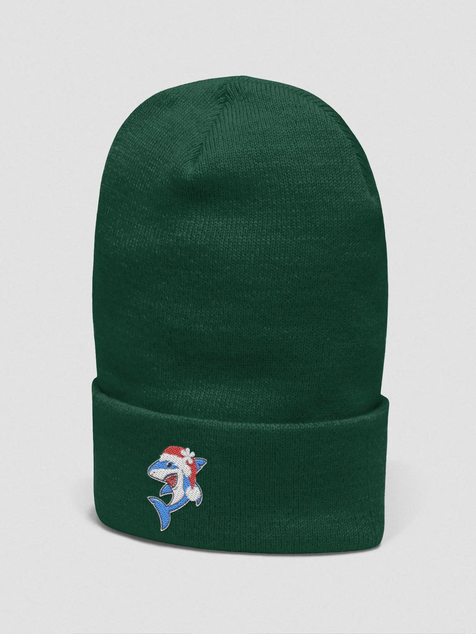 Santa Sharky Embroidered Cuffed Beanie product image (4)