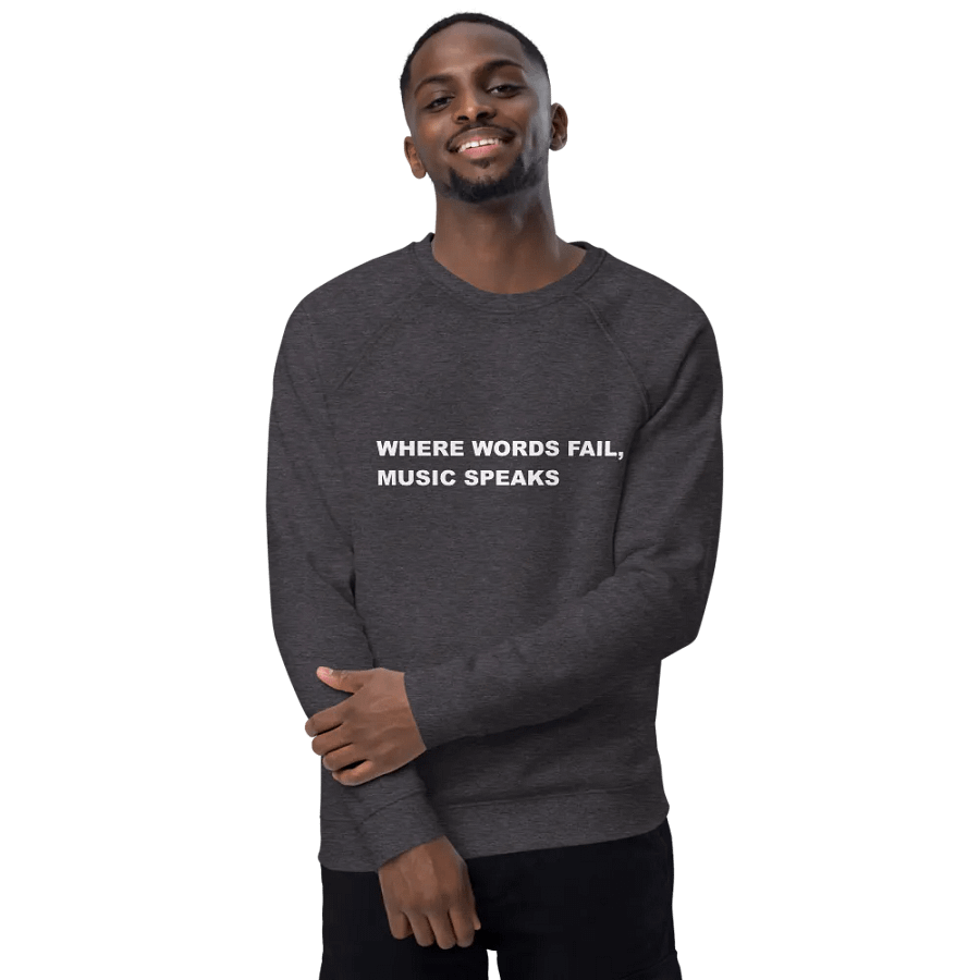 MUSIC SPEAKS TEE IN CHARCOAL product image (5)