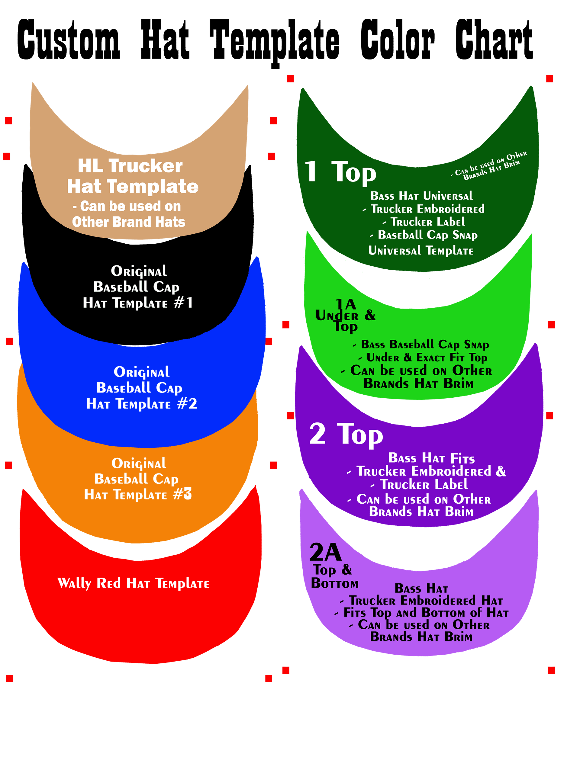 Members Only 9 PNG Custom Hat Templates - with Color Chart - Photoshop and PNG product image (1)
