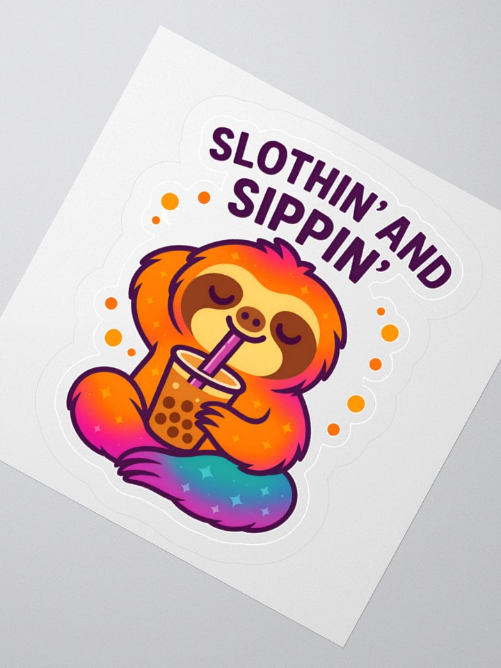 Slothin’ and Sippin’ – 3" Boba Sloth Sticker | Sloths Having Snacks Collection product image (2)