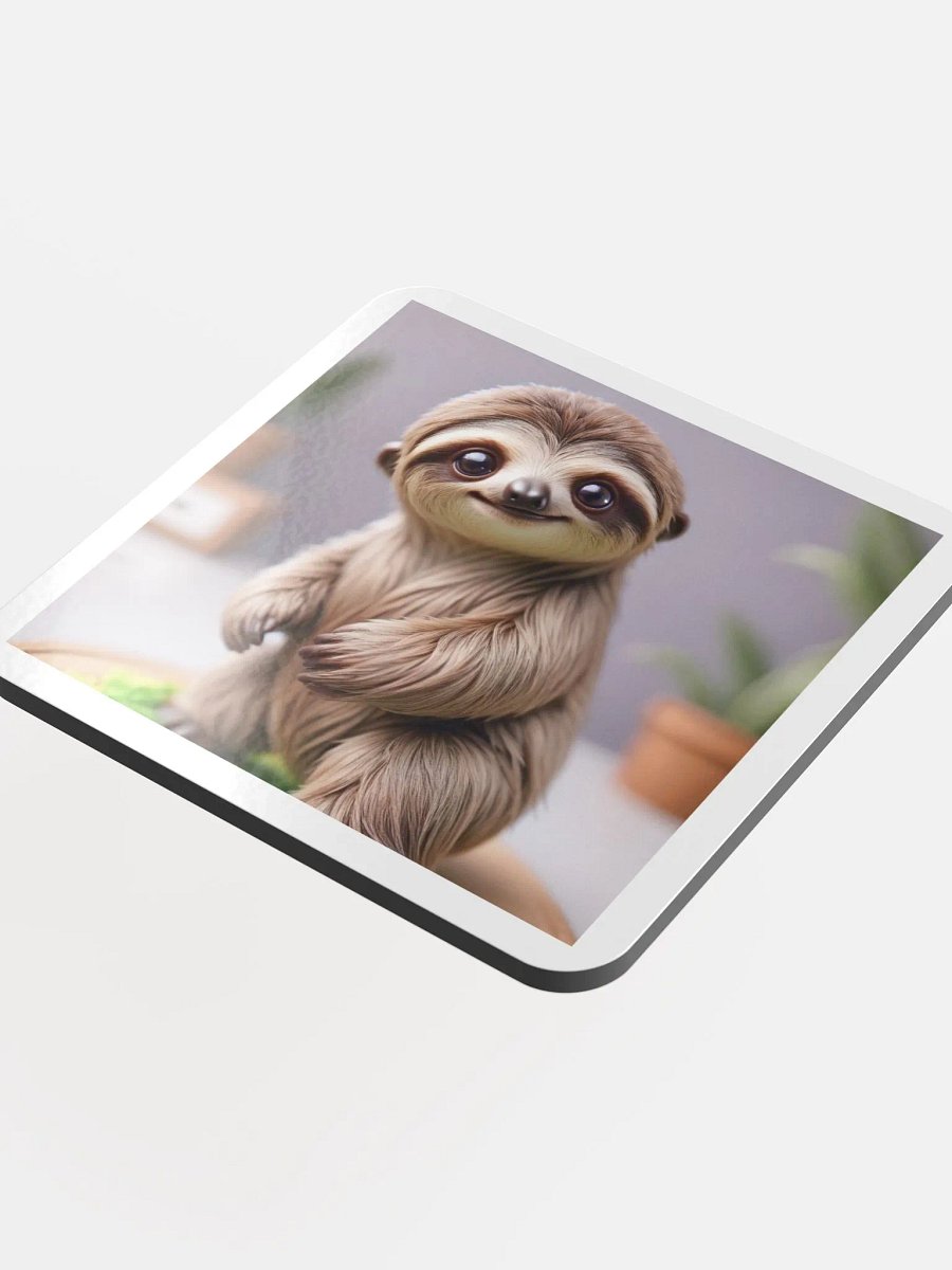 Sloth Serenity Glossed Cork Coaster product image (4)