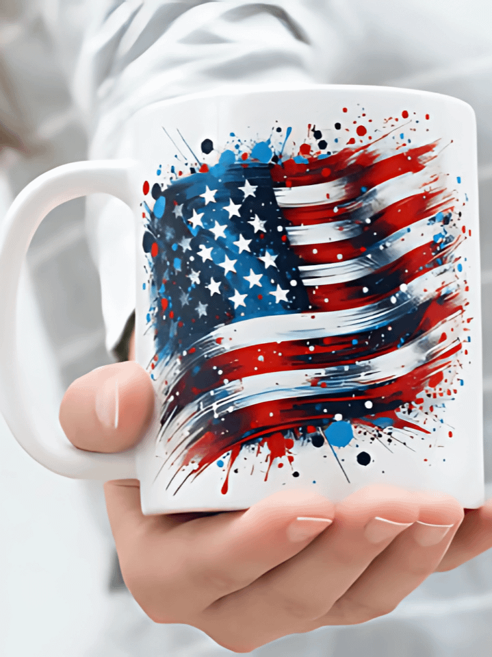 American Flag Mug Wrap – 11oz & 15oz Sublimation PNG Design – Patriotic USA Theme – Ideal for 4th of July & National Celebrations – Instant Digital Download – High-Resolution 300 DPI product image (1)