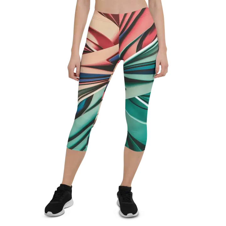 TDS Music Women's Capri Leggings with Abstract Geometric Print (XS-XL) product image (1)