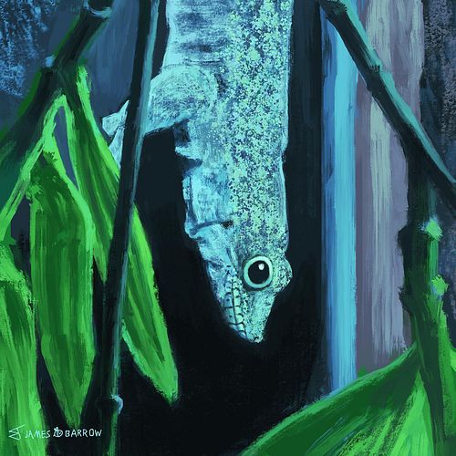 I think this is the first digital finger painting I’ve posted: A finger painting of Hiccup, a Standing’s day gecko at @shaldo...