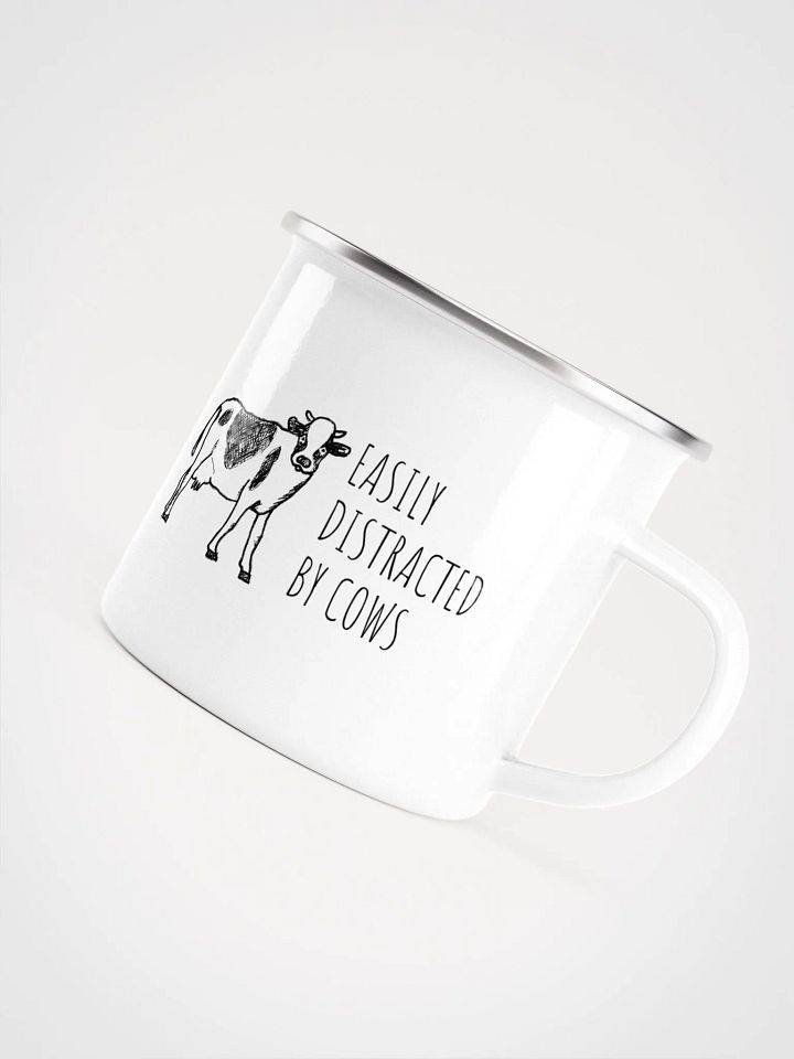 "Easily distracted by cows" enamel Mug product image (2)