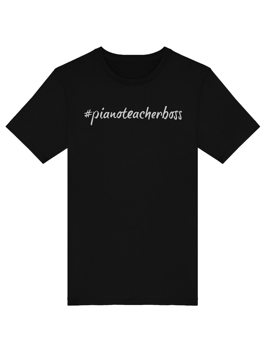 "Piano Teacher Boss" Cotton T-shirt with WHITE Script product image (5)
